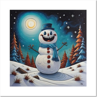 Happy snowman Posters and Art